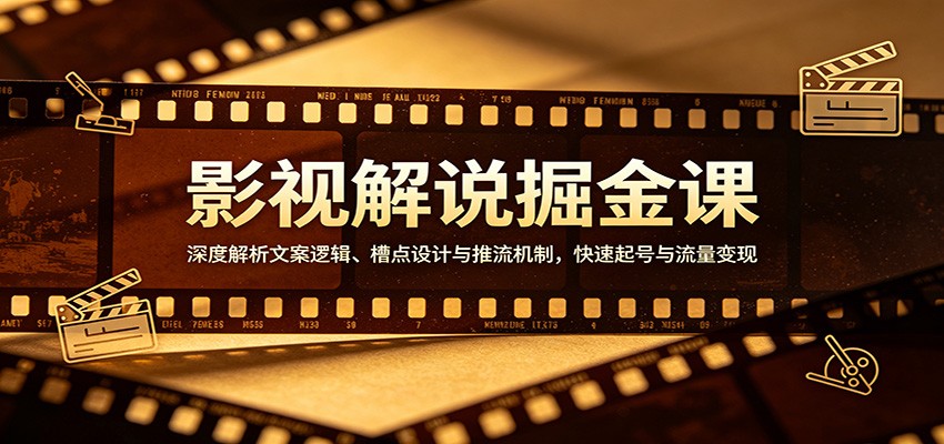 影视解说掘金课：深度解析文案逻辑、槽点设计与推流机制，快速起号与流量变现-知行客