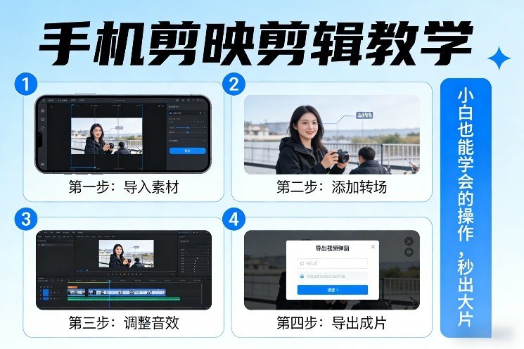 手机剪映剪辑教学，小白也能学会的操作，秒出大片-知行客