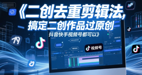 短视频二创去重剪辑法，搞定二创作品过原创，抖音快手视频号都可以-知行客