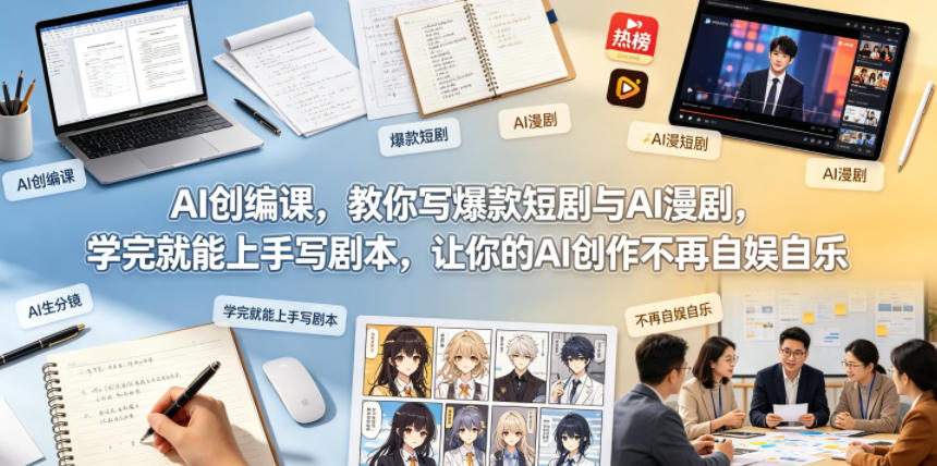 AI创编课，教你写爆款短剧与AI漫剧，学完就能上手写剧本，让你的AI创作不再自娱自乐（更新0521）-知行客
