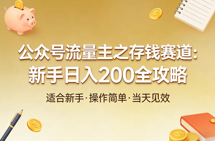 公众号流量主之存钱赛道，贴合当下需求，适合新手，一天收益2张-知行客