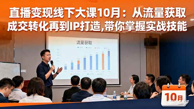 （16425期）直播变现线下大课10月：从流量获取到成交转化再到IP打造,带你掌握实战技能-知行客