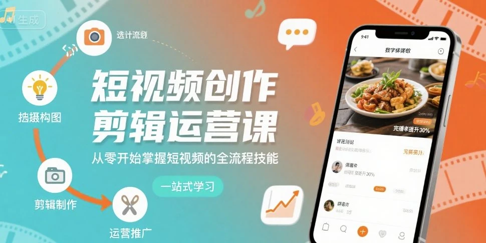 【精】短视频创作剪辑运营课，从零开始掌握短视频的全流程技能 | 资源下载 - 知行客-知行客