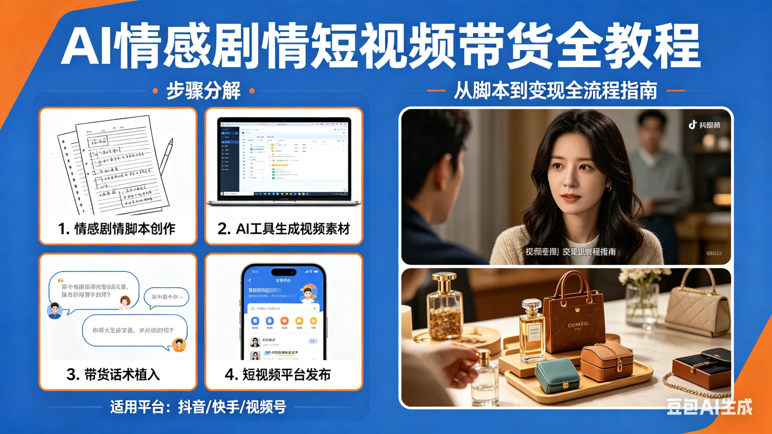 AI情感剧情短视频带货全教程，好操作，小白也能轻松实现短剧带货变现-知行客