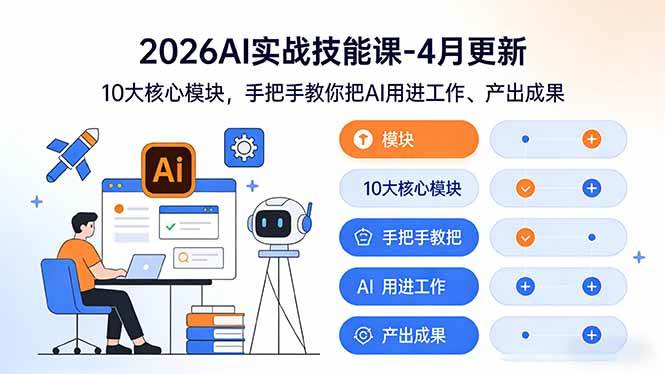 （17941期）2026AI实战技能课-4月更新：10大核心模块，手把手教你把AI用进工作、产出成果-知行客