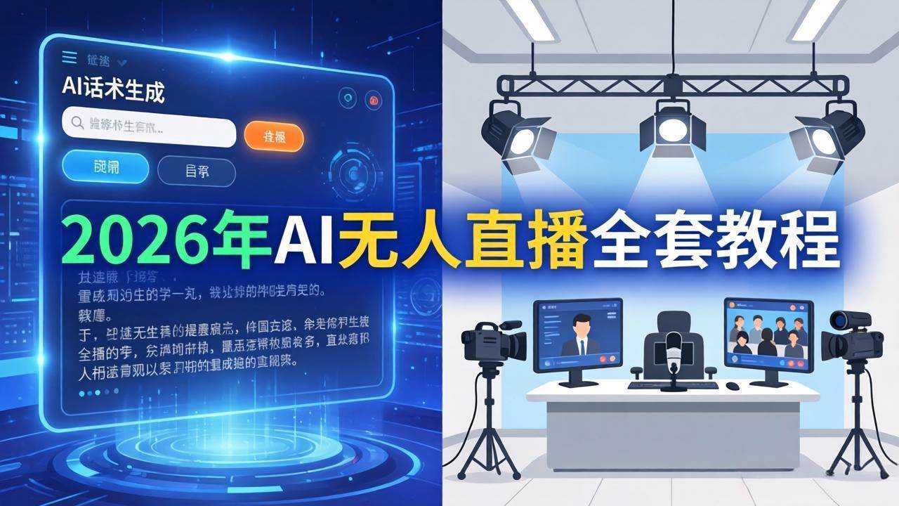 （17953期）2026年AI无人直播全套教程：OBS安装+软件配置+直播间搭建+话术生成+一键开播实操-知行客