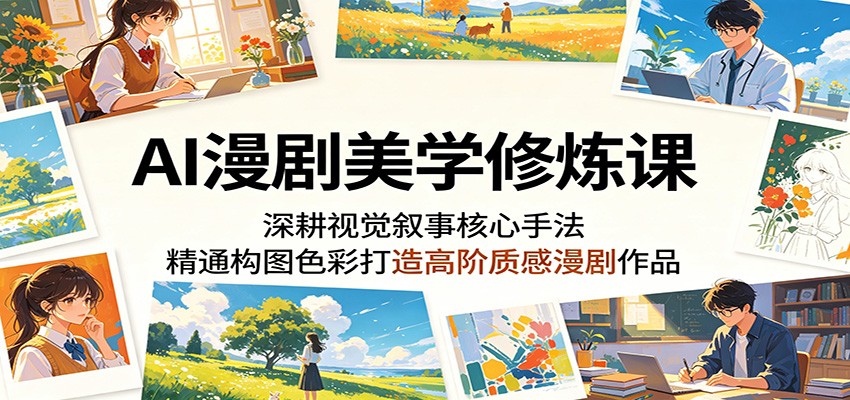 AI漫剧美学修炼课：深耕视觉叙事核心手法，精通构图色彩打造高阶质感漫剧作品-知行客