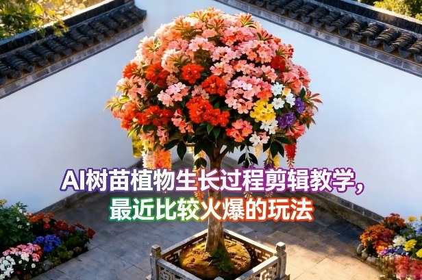 AI树苗植物生长过程剪辑教学，最近比较火爆的玩法-知行客