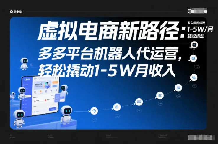 虚拟电商新路径：多多平台机器人代运营，轻松撬动1-5W月收入【揭秘】-知行客