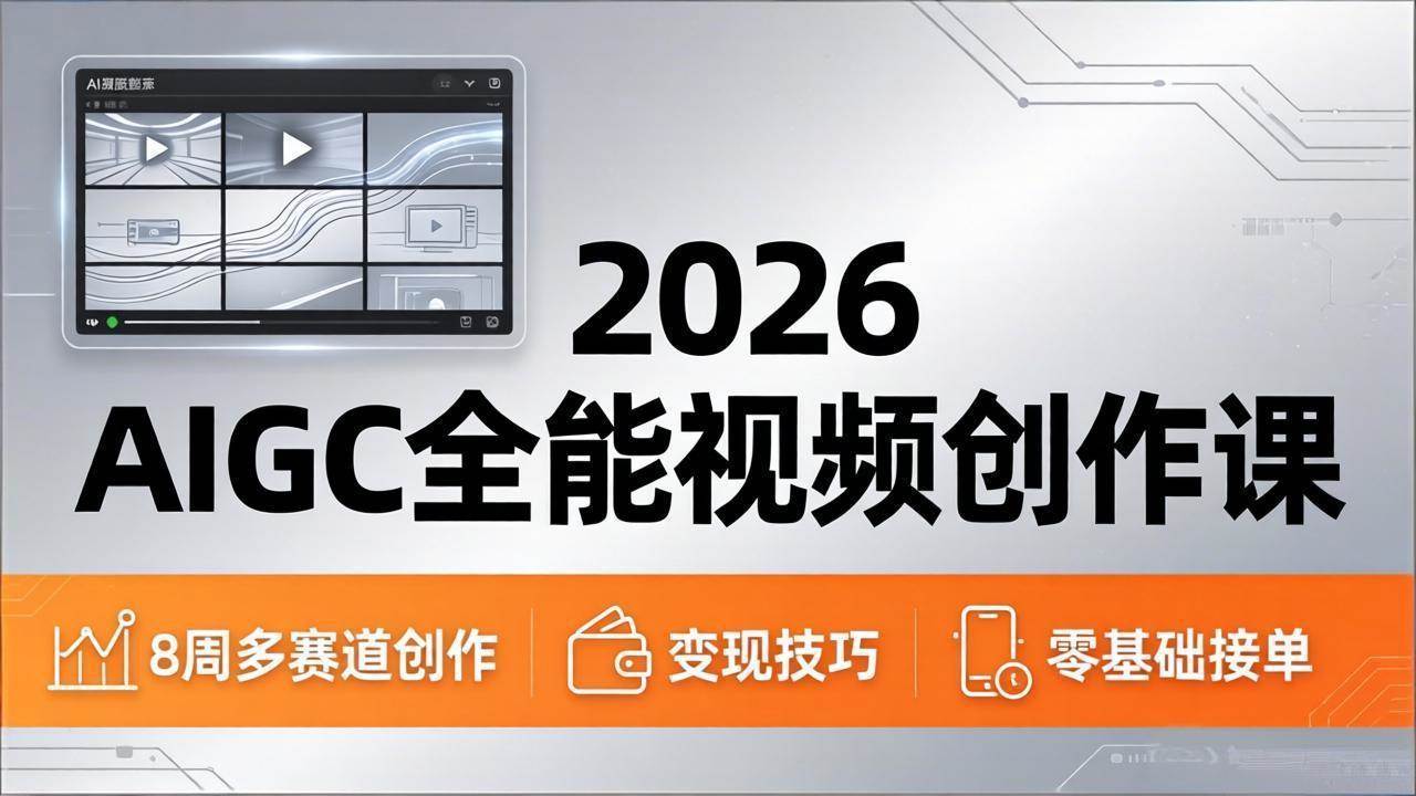 （18215期）2026AIGC全能视频创作课，8周吃透多赛道创作+变现，零基础也能高效出片接单-知行客