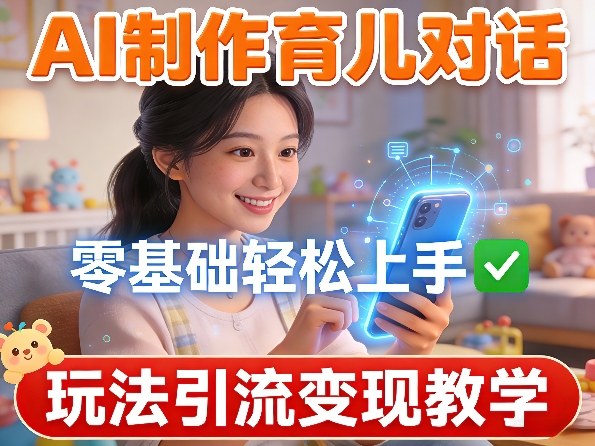 AI制作育儿对话，零基础轻松上手，玩法引流变现教学-知行客
