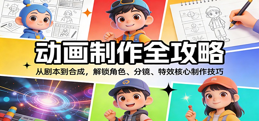动画制作全攻略：从剧本到合成，解锁角色、分镜、特效核心制作技巧-知行客