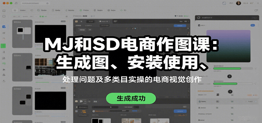 MJ和SD电商作图课：生成图、安装使用、处理问题及多类目实操的电商视觉创作-知行客