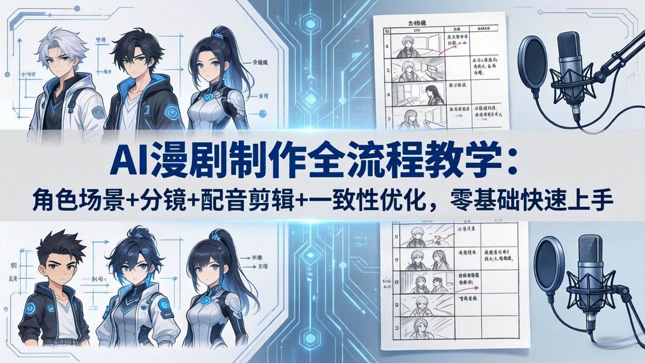 （18090期）AI漫剧制作全流程教学：角色场景+分镜+配音剪辑+一致性优化，零基础快速上手 | 资源下载 - 知行客-知行客