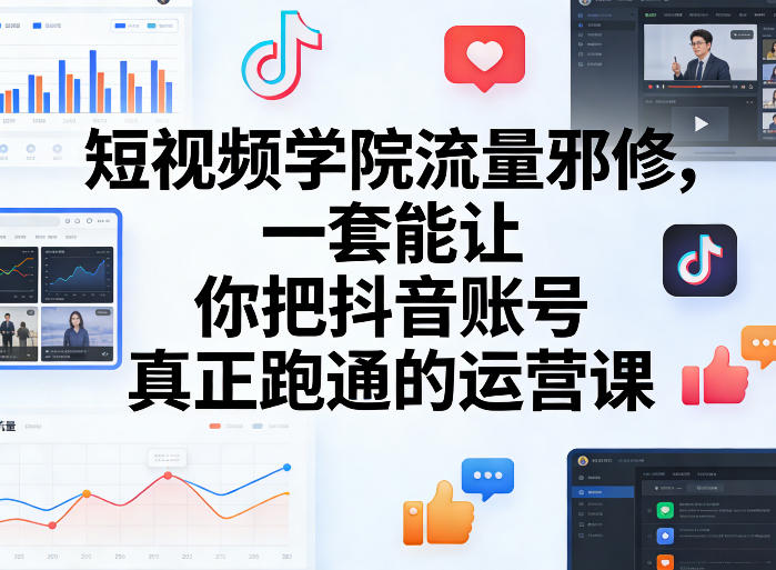 短视频学院流量邪修，一套能让你把抖音账号真正跑通的运营课-知行客
