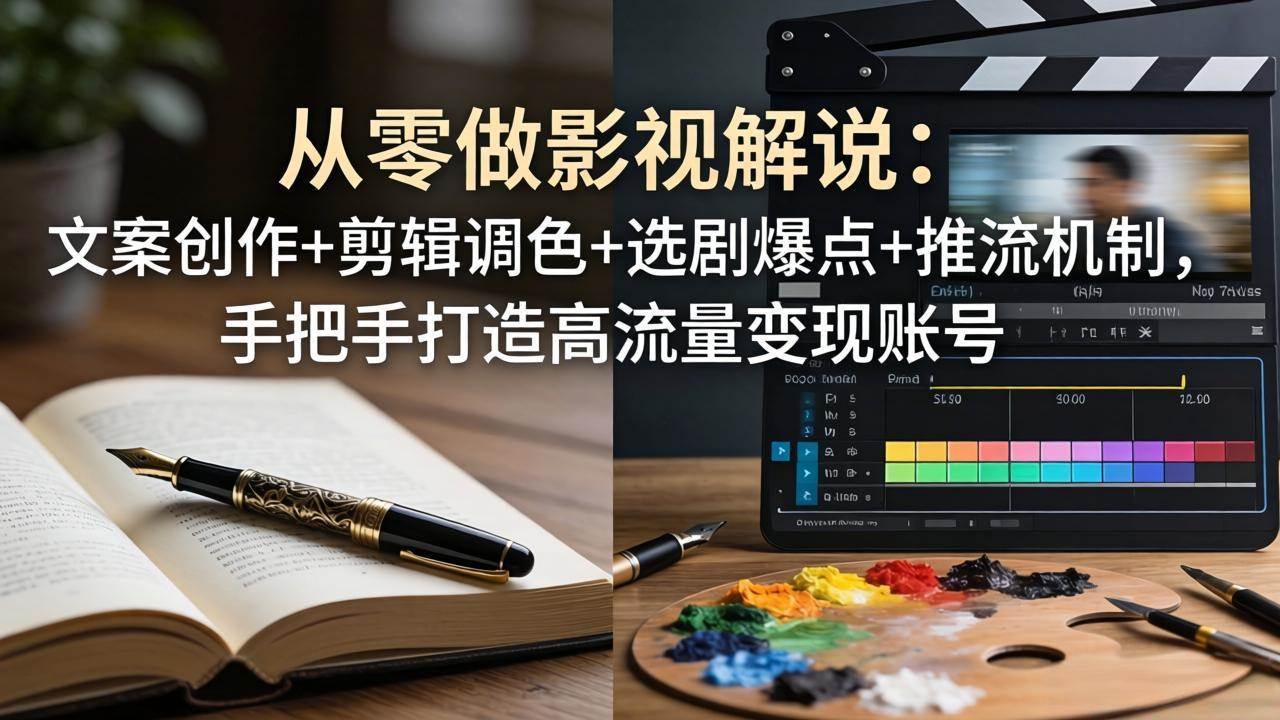 （17972期）从零做影视解说：文案创作+剪辑调色+选剧爆点+推流机制，手把手打造高流量变现账号-知行客