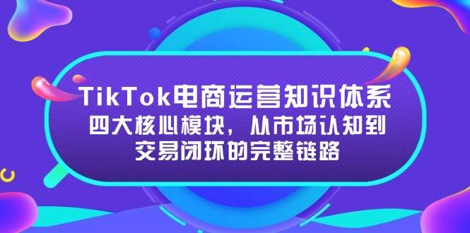 （15065期）TikTok电商运营知识体系：四大核心模块，从市场认知到交易闭环的完整链路-知行客