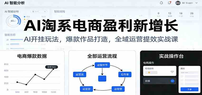 AI淘系电商盈利新增长，AI开挂玩法，爆款作品打造，全域运营提效实战课-知行客