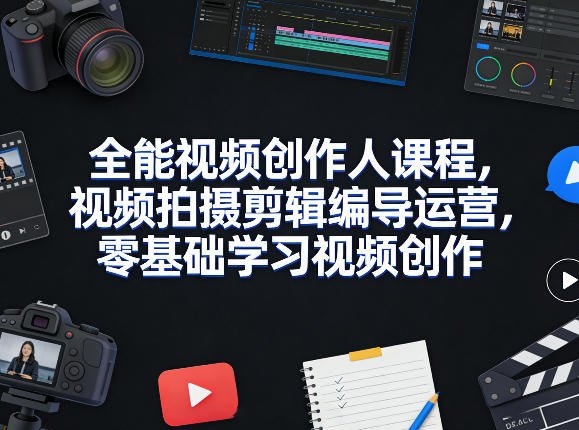 全能视频创作人课程，视频拍摄剪辑编导运营，零基础学习视频创作（更新2026年4月）-知行客