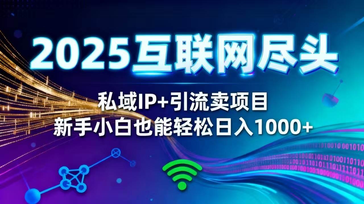 （16485期）2025网创尽头王炸项目！私域 IP + 精准引流，新手小白在家躺赚日入 1000+-知行客