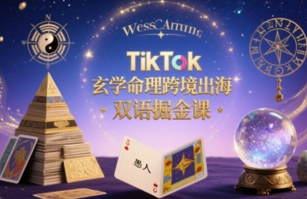 TikTok玄学命理跨境出海双语掘金课，手把手教你用命理知识精准直击海外用户痛点-知行客