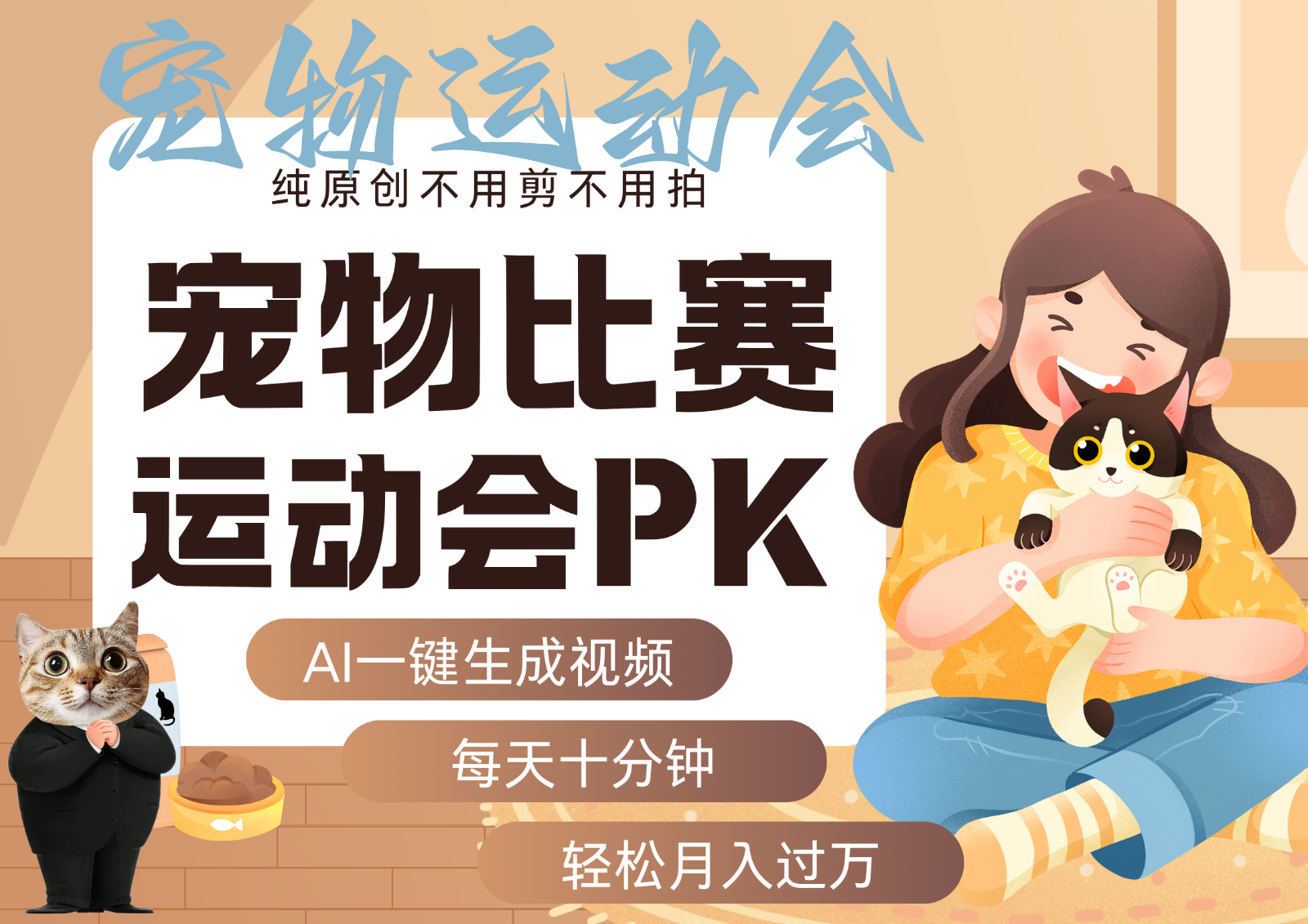 AI萌宠运动员跳水 射击 篮球 足球比赛 每天十分钟 附详细提示词文案库 代替做…-知行客