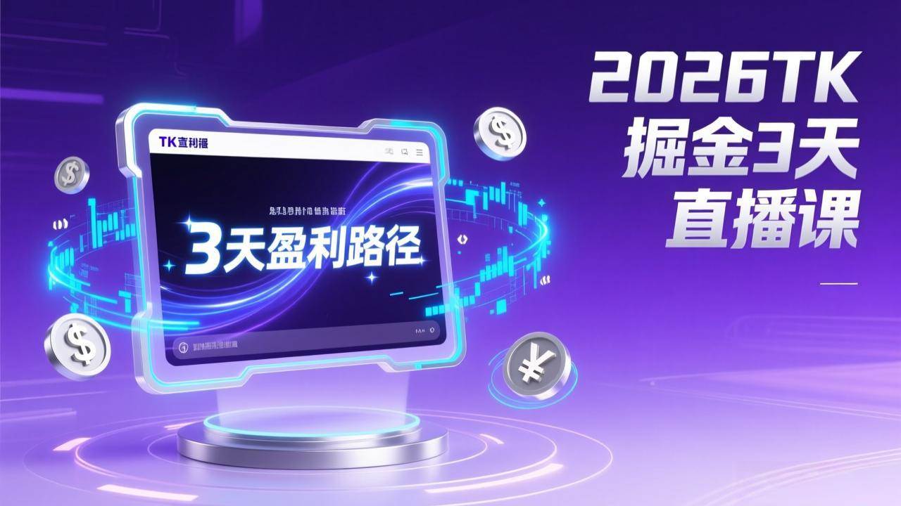 （17147期）2026TK掘金直播课，起号涨粉+直播带货+商单变现+3天打通盈利路径，月入过万美金-知行客