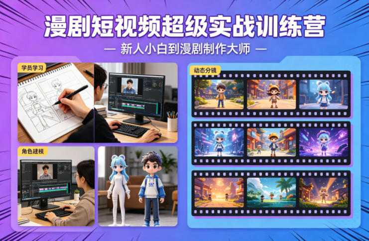 漫剧短视频超级实战训练营，新人小白到漫剧制作大师-知行客