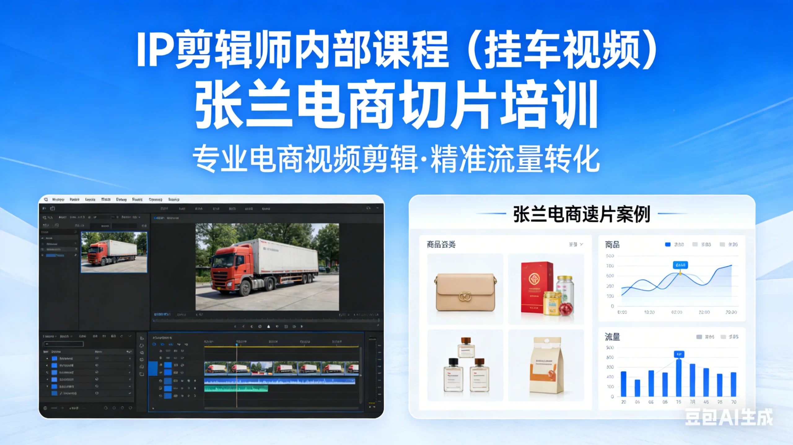 【精】IP剪辑师内部课程（挂车视频） 张兰电商切片培训-知行客
