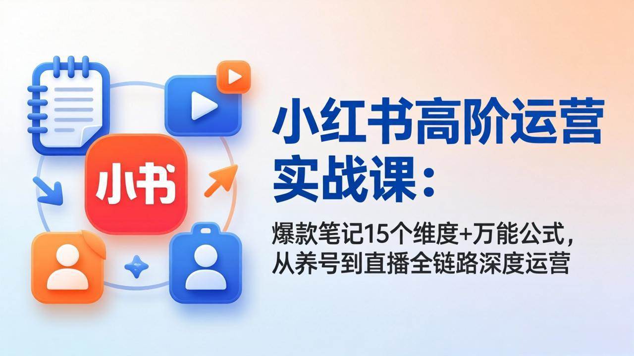 （17844期）小红书高阶运营实战课：爆款笔记15个维度+万能公式，从养号到直播全链路深度运营-知行客