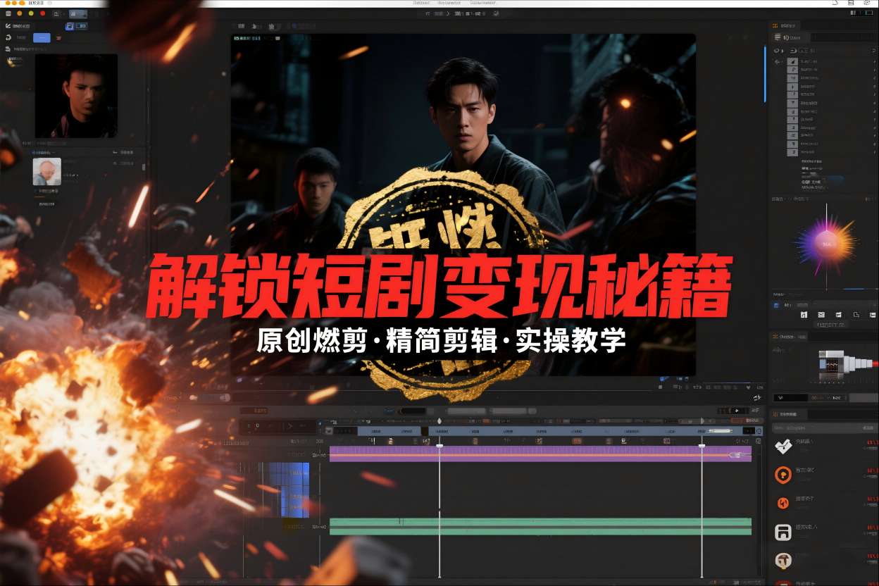 短剧拉新之原创燃剪精简剪辑实操课，解锁短剧变现秘籍-知行客