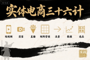 实体电商三十六计，短视频-获客-直播-矩阵营销-流量-数据-选品-知行客