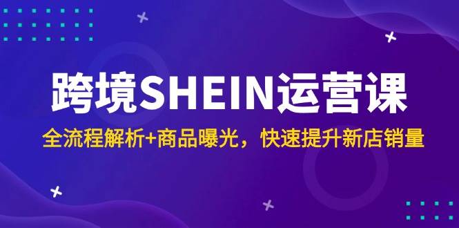 （14832期）跨境SHEIN运营课，全流程解析+商品曝光，快速提升新店销量-知行客