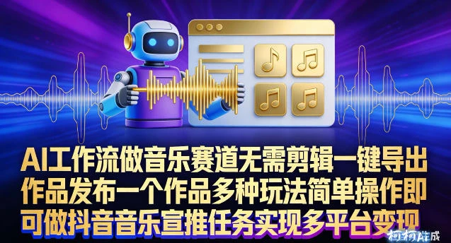 AI工作流做音乐赛道，无需剪辑，一键导出作品发布，一个作品多种玩法，简单操作即可做抖音音乐宣推任务-知行客