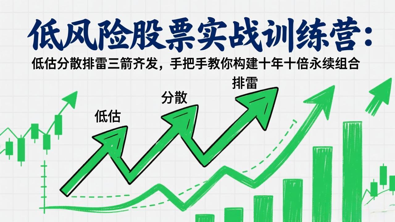低风险股票实战训练营：低估分散排雷三箭齐发，手把手教你构建十年十倍永续组合 | 资源下载 - 知行客-知行客