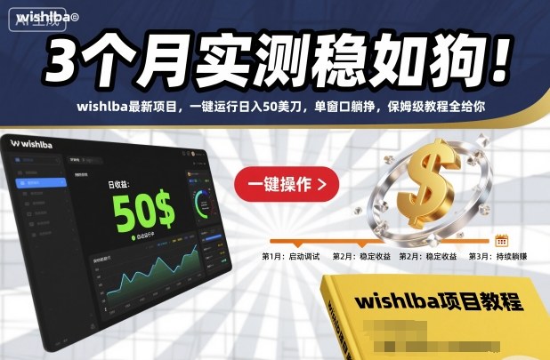 3个月实测稳如狗！wishlba最新项目，一键运行日入50美刀，单窗口躺挣，保姆级教程全给你【揭秘】-知行客