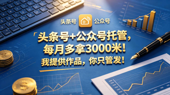 头条号+公众号托管，每月多拿3000米！我提供作品，你只管发！【揭秘】-知行客