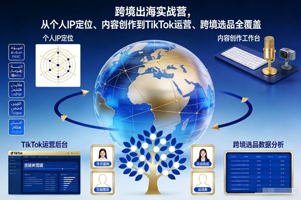 跨境出海实战营，从个人IP定位、内容创作到TikTok运营、跨境选品全覆盖-知行客