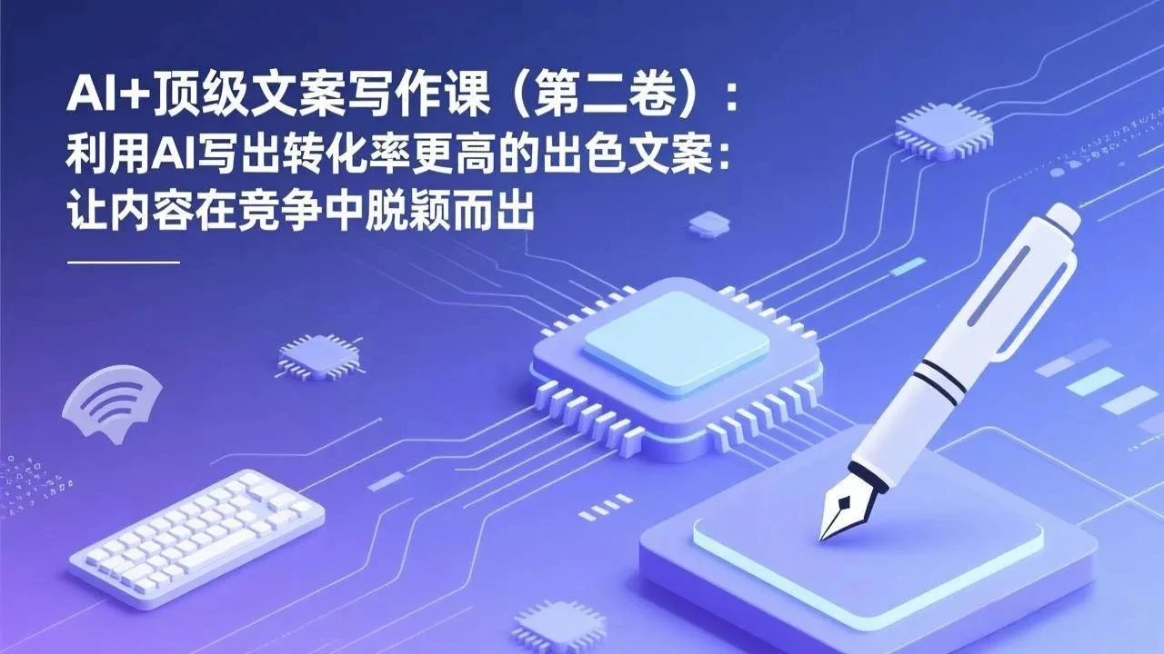 【精】AI+顶级文案写作课（第二卷）：利用AI写出转化率更高的出色文案：让内容在竞争中脱颖而出-知行客