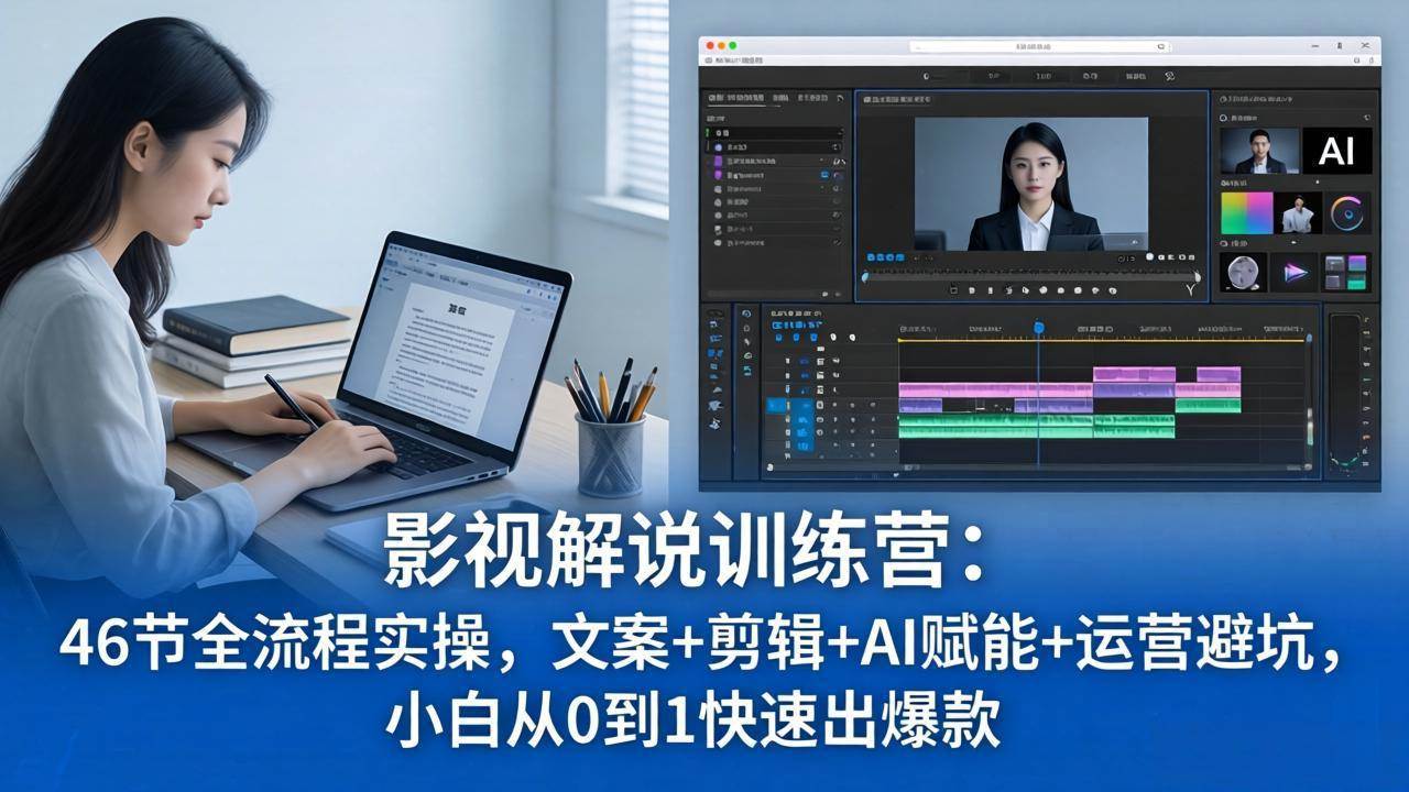 （18053期）影视解说特训营：46节全流程实操，文案+剪辑+AI赋能+运营避坑，小白从0到1快速出爆款-知行客
