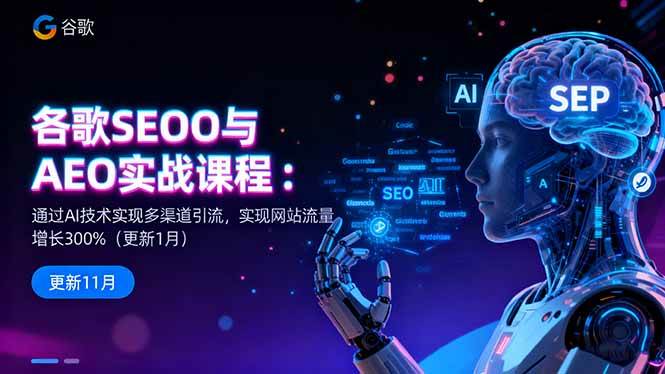 （16463期）谷歌SEO与AEO实战课程：通过AI技术实现多渠道引流，实现网站流量增长300%-知行客