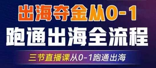 2025出海夺金从0-1跑通出海全流程，三节直播课从0-1跑通出海，教你用AI跑通全流程-知行客