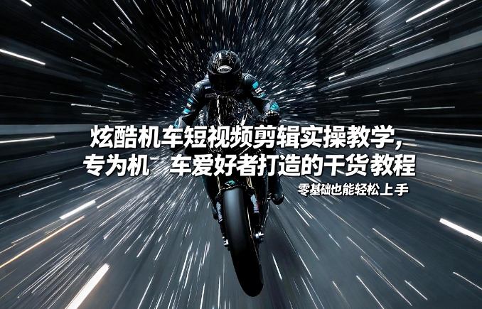 炫酷机车短视频剪辑实操教学，专为机车爱好者打造的干货教程，零基础也能轻松上手-知行客