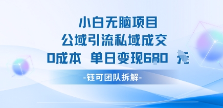 小白无脑项目公域引流私域成交0成本单日变现680米-知行客