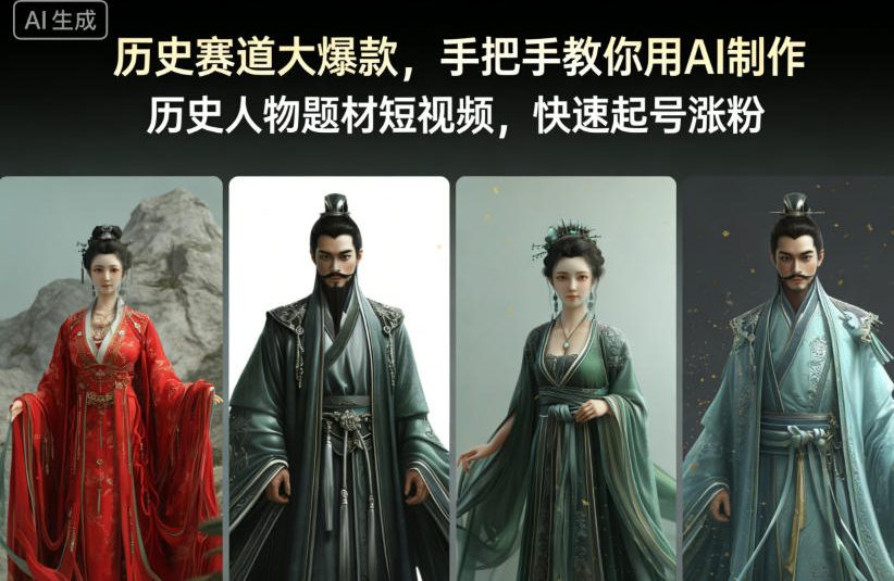 历史赛道大爆款，手把手教你用AI制作历史人物题材短视频，快速起号涨粉-知行客