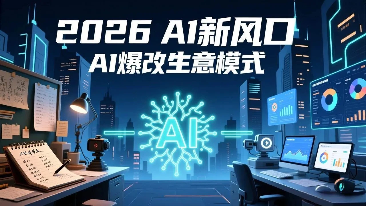 【精】2026年AI创富新风口，用人工智能爆改你的生意模式，从短视频到直播全面降本增效抢占先机-知行客