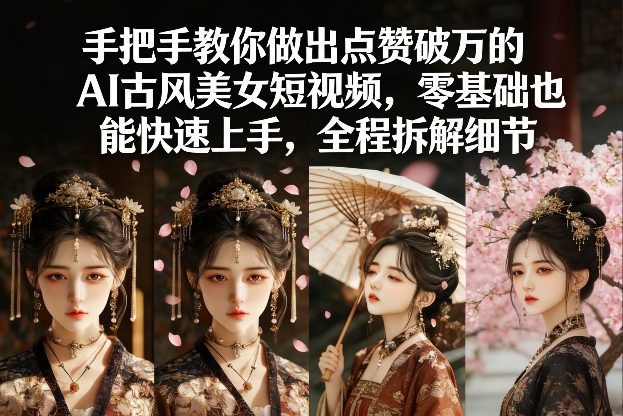 手把手教你做出点赞破万的AI古风美女短视频，零基础也能快速上手，全程拆解细节-知行客