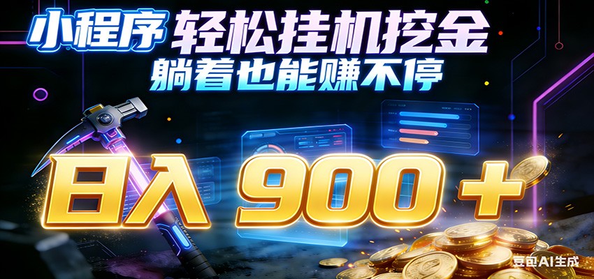 小程序挂机挖金，自动赚金币换现金，多号并行日入900+，轻松搞副业-知行客