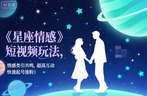 星座情感短视频玩法，情感类引共鸣，超高互动，快速起号涨粉-知行客
