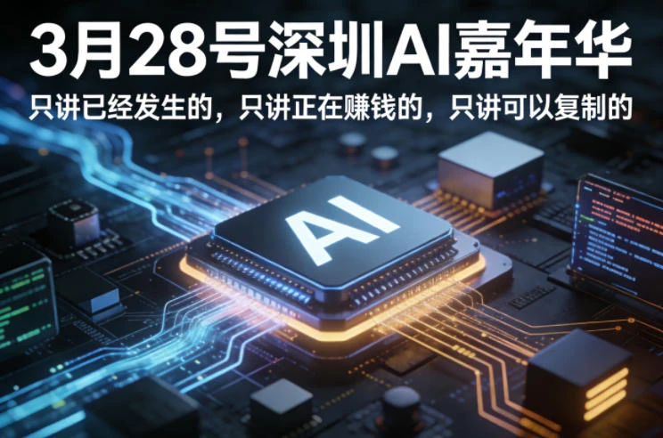 【精】3月28号深圳AI嘉年华，只讲已经发生的，只讲正在賺钱的，只讲可以复制的 | 资源下载 - 知行客-知行客